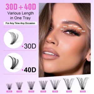 [Low Price High Volume] Cross-border European-American Style False Eyelashes 30D40D Mixed Lashes Foreign Trade Asian Mixed Race Eye Lashes