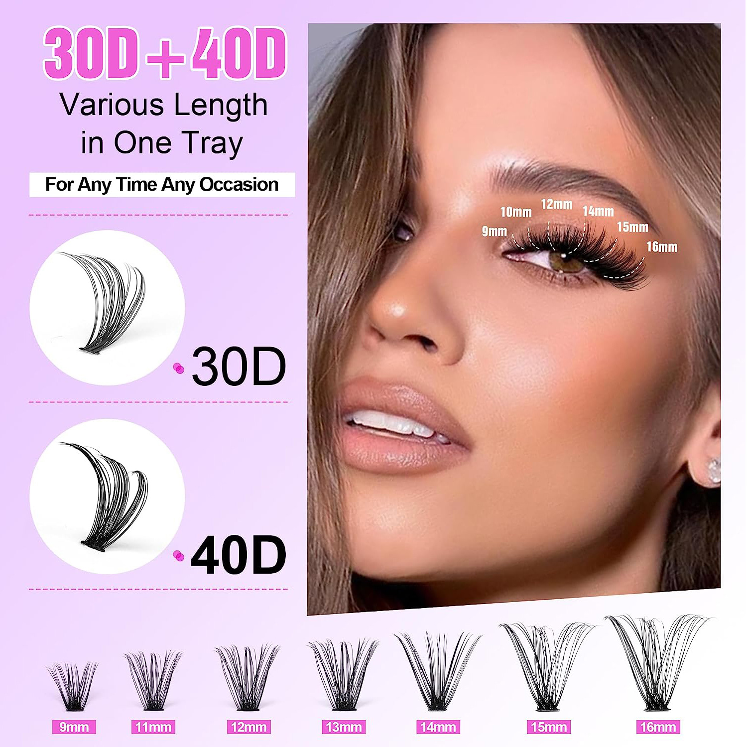 [Low Price High Volume] Cross-border European-American Style False Eyelashes 30D40D Mixed Lashes Foreign Trade Asian Mixed Race Eye Lashes