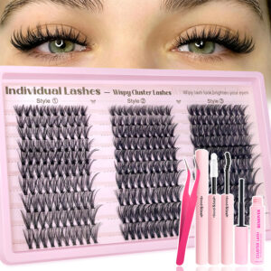 Cross-border hot-selling large-capacity Asian false eyelashes European and American style DIY segmented grafting D-curve thick single cluster eyelashes