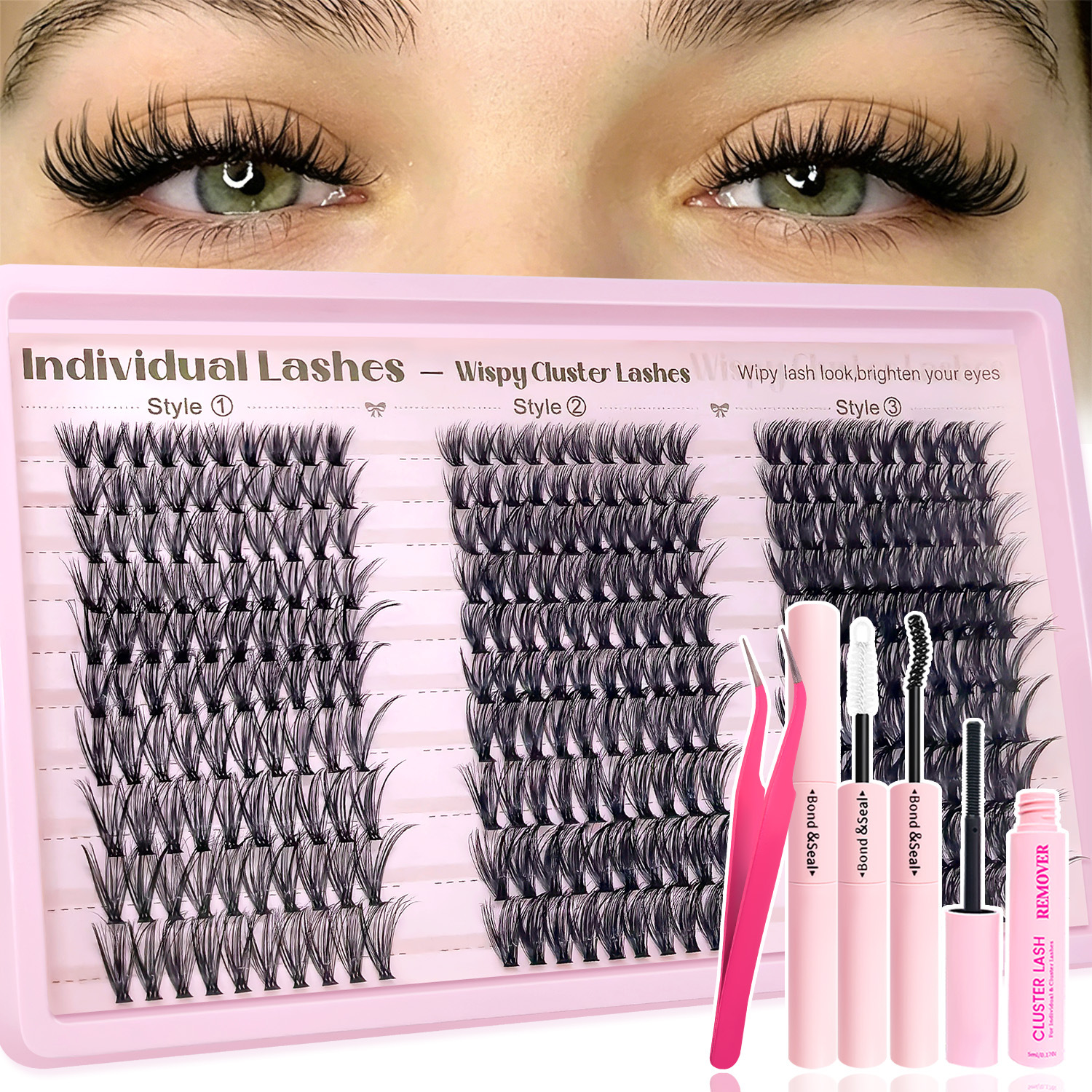 o1cn01jjyuic1ltgm0q0x7o 2212222444876 0 cib.jpg Cross-border hot-selling large-capacity Asian false eyelashes European and American style DIY segmented grafting D-curve thick single cluster eyelashes