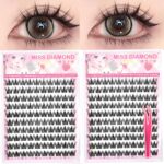 100 Clusters Large Capacity Glue-Free No-Stem Dog-Style False Eyelashes Lazy Natural Beginner Comic Segmented False Eyelashes Wholesale