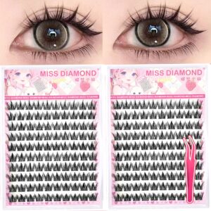100 Clusters Large Capacity Glue-Free No-Stem Dog-Style False Eyelashes Lazy Natural Beginner Comic Segmented False Eyelashes Wholesale