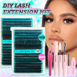 Cross-border hot-selling single-cluster hot-melt stem false eyelashes, foreign trade exclusive 320 clusters large capacity thick D curl false eyelash set