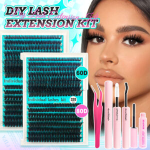 Cross-border hot-selling single-cluster hot-melt stem false eyelashes, foreign trade exclusive 320 clusters large capacity thick D curl false eyelash set