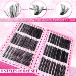 European and American large-capacity false eyelash book set 600 clusters thick 304050D6080100D cross-border Asian eyelashes