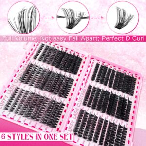 European and American large-capacity false eyelash book set 600 clusters thick 304050D6080100D cross-border Asian eyelashes