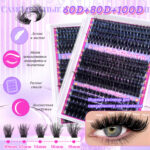 [Hot Sale in Russia] False Eyelashes Cross-border EU/US with Glue Ozon Hot Style 6080100D Eyelash Set