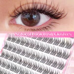 Natural fish tail false eyelashes, baby curl, no stem, cute and natural, imitation, girl group no-makeup look, glue-free false eyelashes, single cluster
