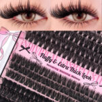 Cross-border trade DIY segmented European and American hot melt cluster lashes 60D+80D fluffy voluminous single box false eyelash set