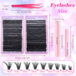 EU/US cross-border segmented 720-cluster false eyelash set, 80D+100D large capacity eyelash book, single cluster petal lashes, D curl