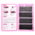 European and American cross-border new single cluster segmented 3 styles false eyelashes glue tweezers set D curl natural thick eyelashes