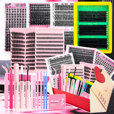 Amazon cross-border European and American style false eyelash gift box, thick single-cluster segmented eyelash set, eyelash book