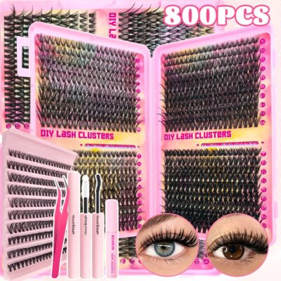 [TEMU Hot Sale] European and American False Eyelashes Cross-border Hot Selling 30P 40P 50P 60P 40 Rows Segmented Thick Eyelashes