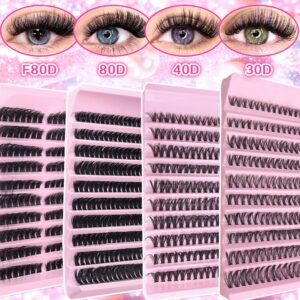 [Low Price High Volume] Cross-border Trade 304080D European and American False Eyelashes 10 Rows Thick Mixed Segment Eyelashes