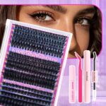 European and American cross-border bestseller, thick D curl, Amazon 60P/80P/100P mixed DIY fluffy cluster false eyelashes