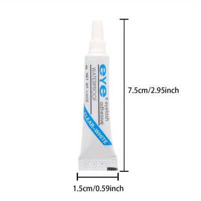 False eyelash glue and tweezers set, gentle and non-irritating, invisible and easy to remove, hypoallergenic eyelash glue 4g/1 piece