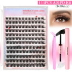 European and American cross-border B02 segment eyelashes false eyelashes large capacity DIY set + double head glue + tweezers hot selling curly