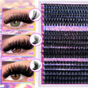 European and American cross-border hot-selling DIY single cluster false eyelashes, large capacity, curly and thick mixed style eyelashes wholesale