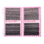 Amazon American-style thick false eyelash natural cluster set segmented dog-eye round eye women soft puppy-style lashes