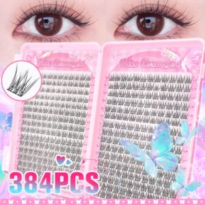 Natural Fishtail Extra Large Capacity Eyelash Book, Baby Curl, Natural Look, Segmented Single Cluster, Beginner False Eyelashes