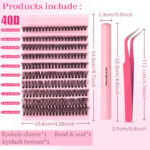 Amazon cross-border trade eyelashes false eyelashes 40D single cluster DIY segmented European American Middle East self-lamination soft bristle