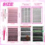 Hot Melt Cluster Eyelash Set for Cross-Border Trade, Large Capacity Eyelash Book, Dense Black Stem, Soft and Curly, European and American Style