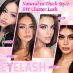 [New] Cross-border European and American style false eyelash gift box, thick style, single cluster segmented eyelash set, eyelash book