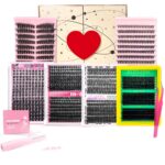 Amazon cross-border European and American style false eyelash gift box, thick single-cluster segmented eyelash set, eyelash book