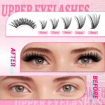 Segmented False Eyelash Kit Cluster 40D60D80D Fluffy Thick Curly Eyelash Extension Kit