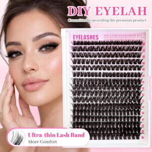 Amazon cross-border curly hot melt cluster lashes DIY self-lash extension large capacity single cluster thick欧美 false lashes fluffy