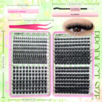 Cross-border eyelash book DIY single cluster thick natural false eyelashes hot melt D curl 640 clusters large capacity mixed eyelashes