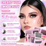 Cross-border European and American style false eyelash gift box, thick style, single cluster segmented eyelash set, Middle East eyelash book wholesale
