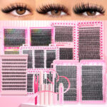 Eyelash Book/Cross-border Large Capacity Single Cluster False Eyelashes 9-16mm Natural Thick Style Eyelash Set