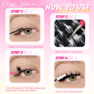 Cross-border thick eyelash clusters 20 rows mixed set lower lashes segmented large capacity European and American false eyelashes wholesale