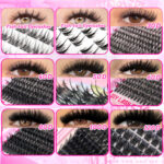 Hot Melt Cluster Eyelash Set for Cross-Border Trade, Large Capacity Eyelash Book, Dense Black Stem, Soft and Curly, European and American Style