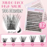 European and American cross-border B02 segment eyelashes false eyelashes large capacity DIY set + double head glue + tweezers hot selling curly