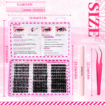 Segmented False Eyelash Kit Cluster 40D60D80D Fluffy Thick Curly Eyelash Extension Kit