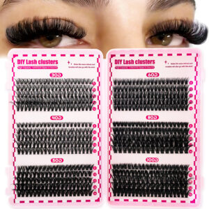 European and American false eyelashes cross-border hot selling 30D-100D lash book thick big eye curly lash cluster Amazon style