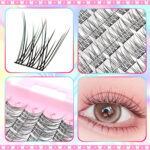 Natural Fishtail Extra Large Capacity Eyelash Book, Baby Curl, Natural Look, Segmented Single Cluster, Beginner False Eyelashes