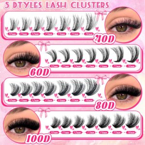 European and American false eyelashes cross-border hot selling 406080100D segmental eyelashes voluminous 780PCS reusable
