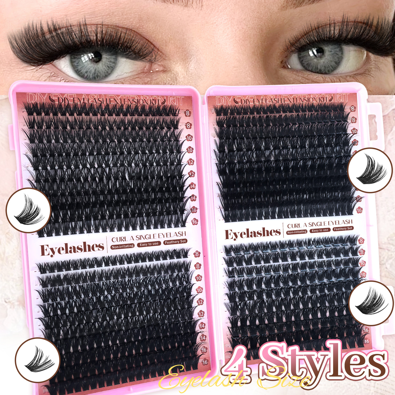 [800 Clusters] Large Capacity Lash Book 6080100120D False Eyelash Set Hot Selling for Cross-border Europe and America