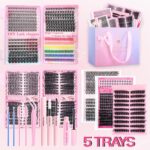Amazon cross-border European and American false eyelash gift box, thick style, single cluster segmented eyelash set, eyelash book wholesale