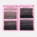 Cross-border eyelash book, European and American mixed style, large capacity lower lashes, 100D cluster lashes, segmented fluffy false eyelashes