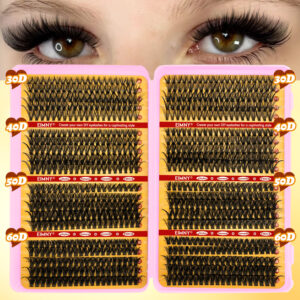 European and American cross-border segment eyelash false eyelash set 30405060D large capacity eyelash book single cluster D curl