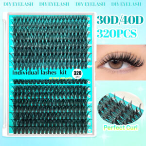 Cross-border best-selling single-cluster false eyelashes, Europe, America, and Middle East export cosmetics, exclusive glue and tweezers wholesale, 30P 40P