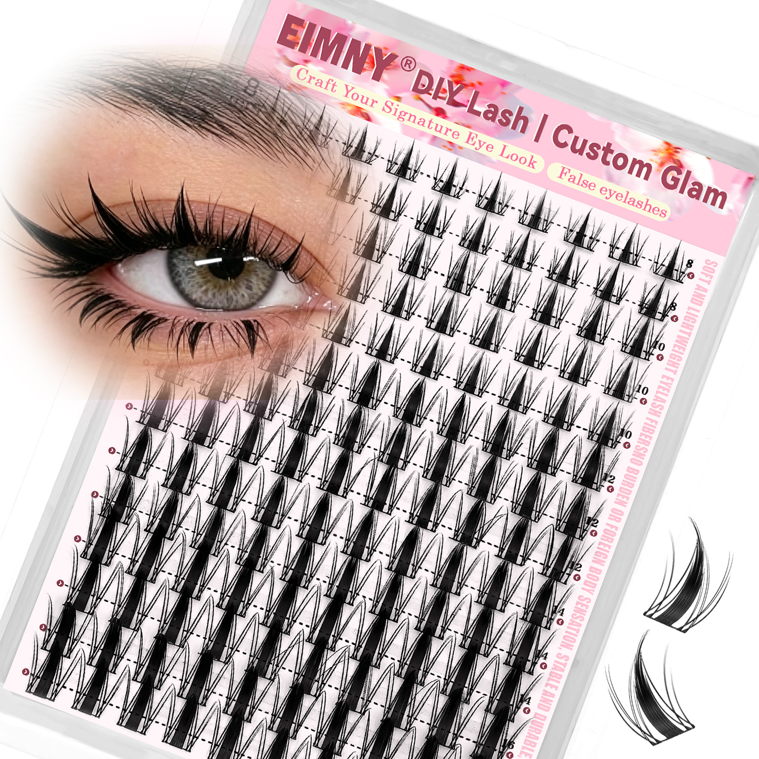 [Amazon Hot Sale] New Little Wild Rabbit Lashes 14-Row Comic Lashes 140 Clusters for Beginners