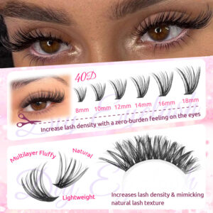 Cross-border European and American style false eyelash set 40D 20 rows 40pcs eyelashes Amazon Shein Temu hot-selling eyelashes