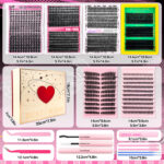 Amazon cross-border European and American style false eyelash gift box, thick single-cluster segmented eyelash set, eyelash book