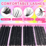 European and American cross-border new single cluster segmented 3 styles false eyelashes glue tweezers set D curl natural thick eyelashes