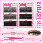 European and American false eyelashes cross-border hot selling 30D-100D lash book thick big eye curly lash cluster Amazon style